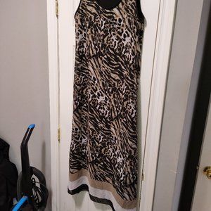 Brochure sleeveless dress, multi color, size petite